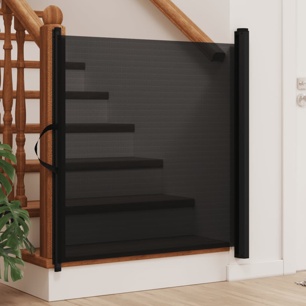 Ausziehbare Haustier-Barriere, Schwarz, 117,5x125 cm