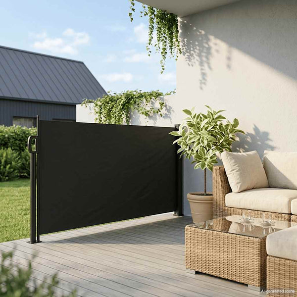 Ausziehbare Seitenmarkise Schwarz 117x300 cm
