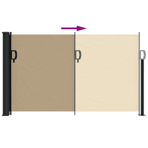 Beige Seitenmarkise Ausziehbar 117x300 cm