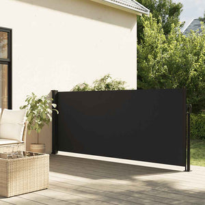 Ausziehbare Seitenmarkise Schwarz 100x500 cm