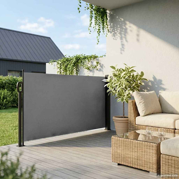 Ausziehbare Seitenmarkise Anthrazit 100x500 cm