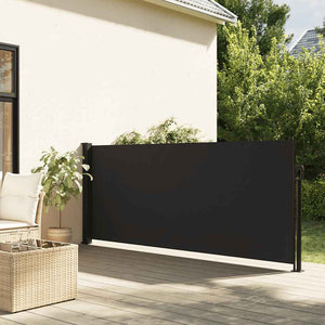 Ausziehbare Seitenmarkise Schwarz 120x500 cm