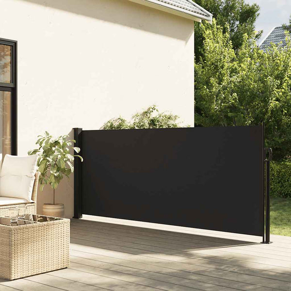 Ausziehbare Seitenmarkise Schwarz 120x500 cm