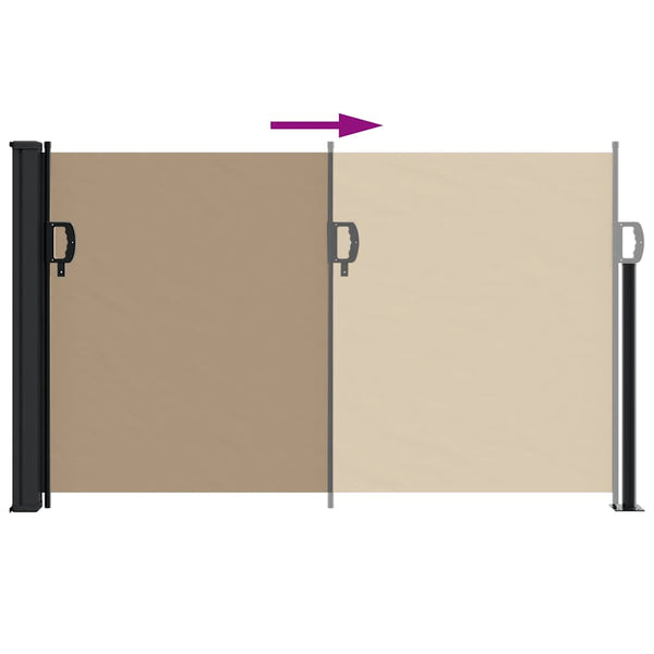 Ausziehbare Seitenmarkise Taupe 120x500 cm
