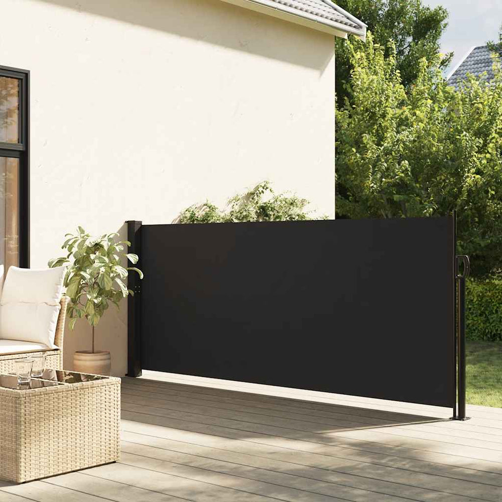 vidaXL Store latéral rétractable noir 140x500 cm