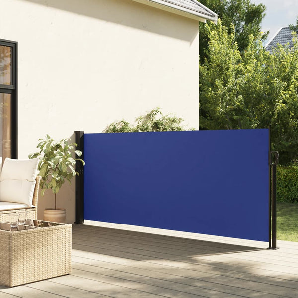 Ausziehbare Seitenmarkise, Blau, 140x500 cm