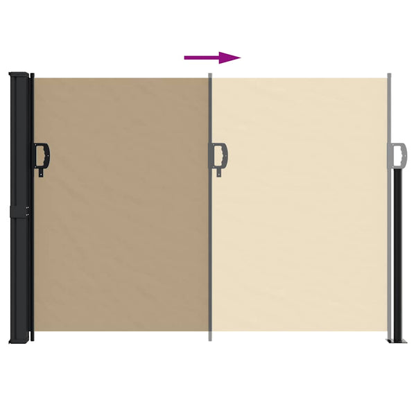 Ausziehbare Seitenmarkise Beige 140x500 cm