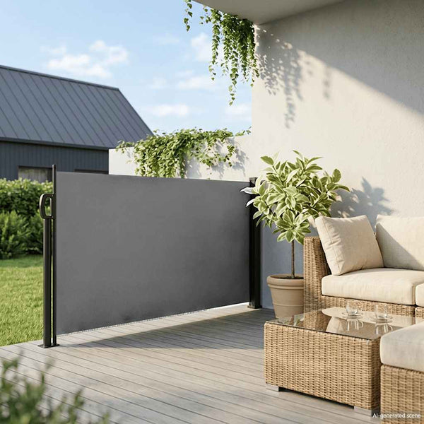 Ausziehbare Seitenmarkise Anthrazit 140x500 cm