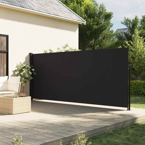Ausziehbare Seitenmarkise Schwarz 160x500 cm
