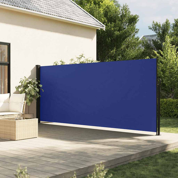 Ausziehbare Seitenmarkise, Blau, 160x500 cm