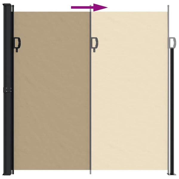 Ausziehbare Seitenmarkise Beige 200x500 cm