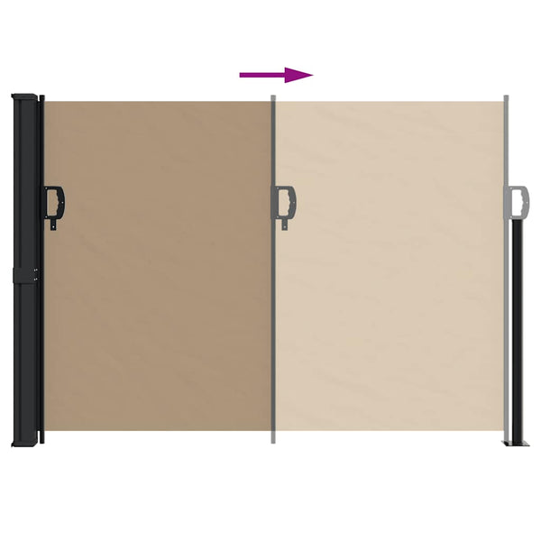 Ausziehbare Seitenmarkise, Taupe, 140x600 cm