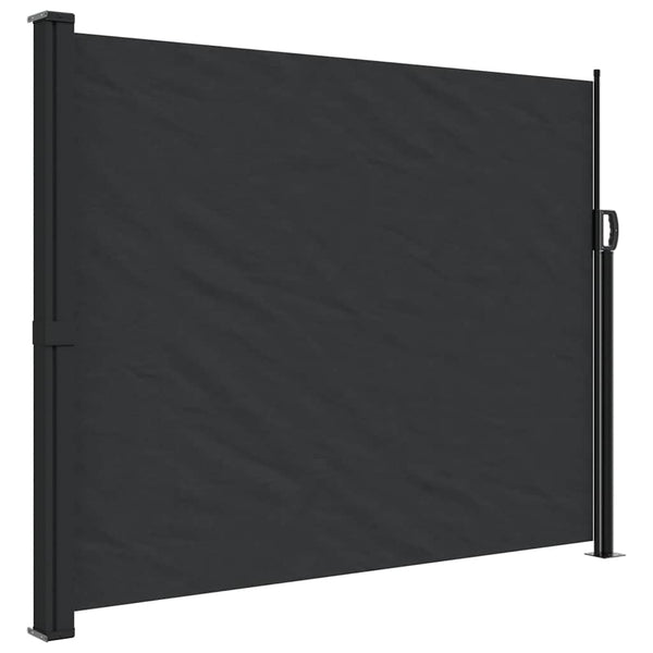 Ausziehbare Seitenmarkise, Schwarz, 160x600 cm