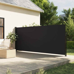 Ausziehbare Seitenmarkise, Schwarz, 160x600 cm