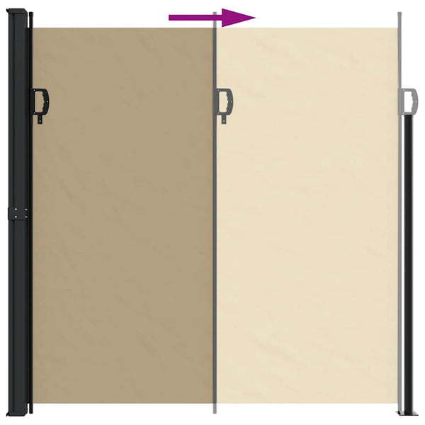Ausziehbare Seitenmarkise Beige 200x600 cm