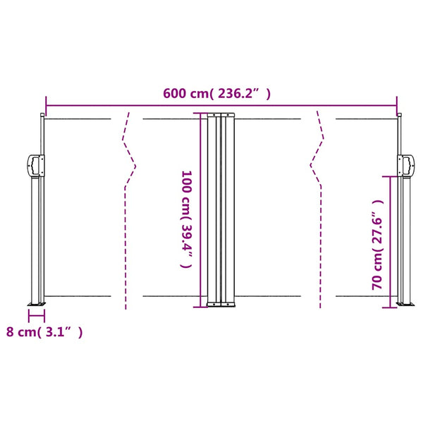 Seitenmarkise Ausziehbar Beige 100x600 cm