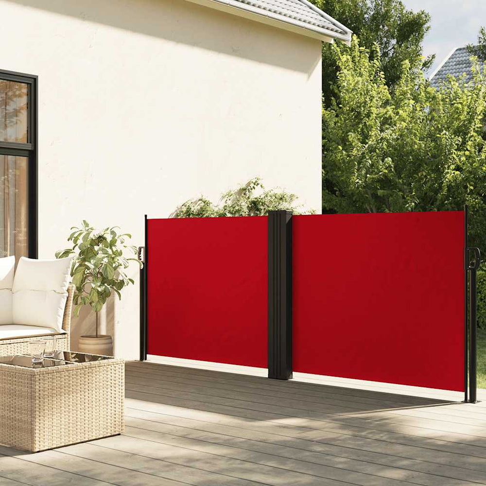 vidaXL Auvent latéral rétractable rouge 120x1000 cm