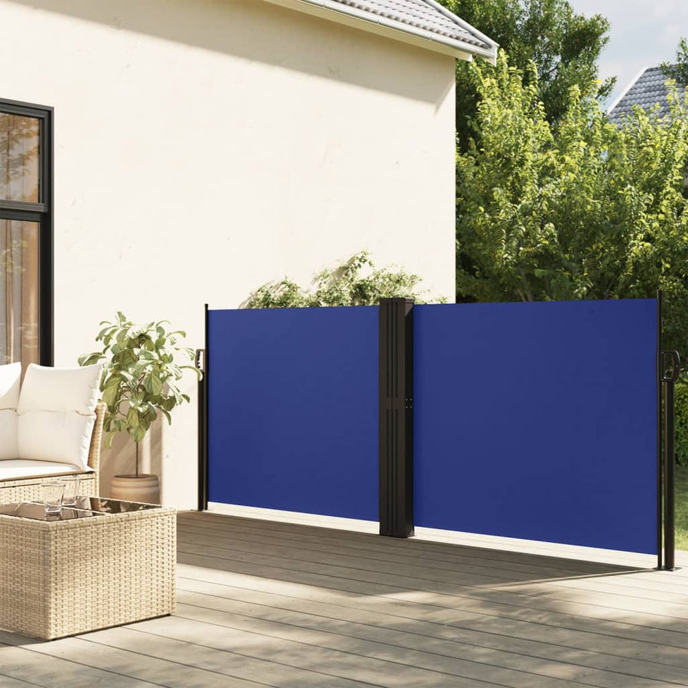vidaXL Store latéral rétractable bleu 140x1000 cm