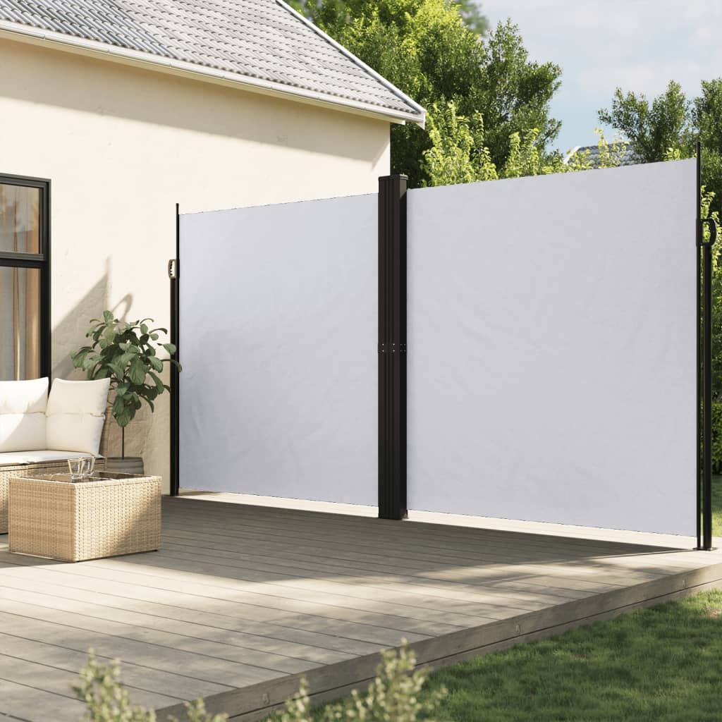 Ausziehbare Seitenmarkise, 200x1000 cm, Weiß