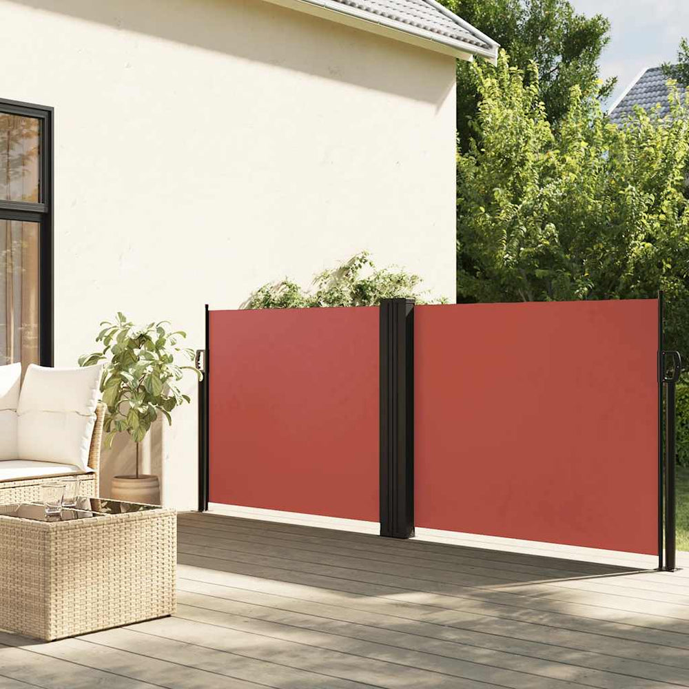 vidaXL Store latéral rétractable Rouge terre cuite 120x1200 cm