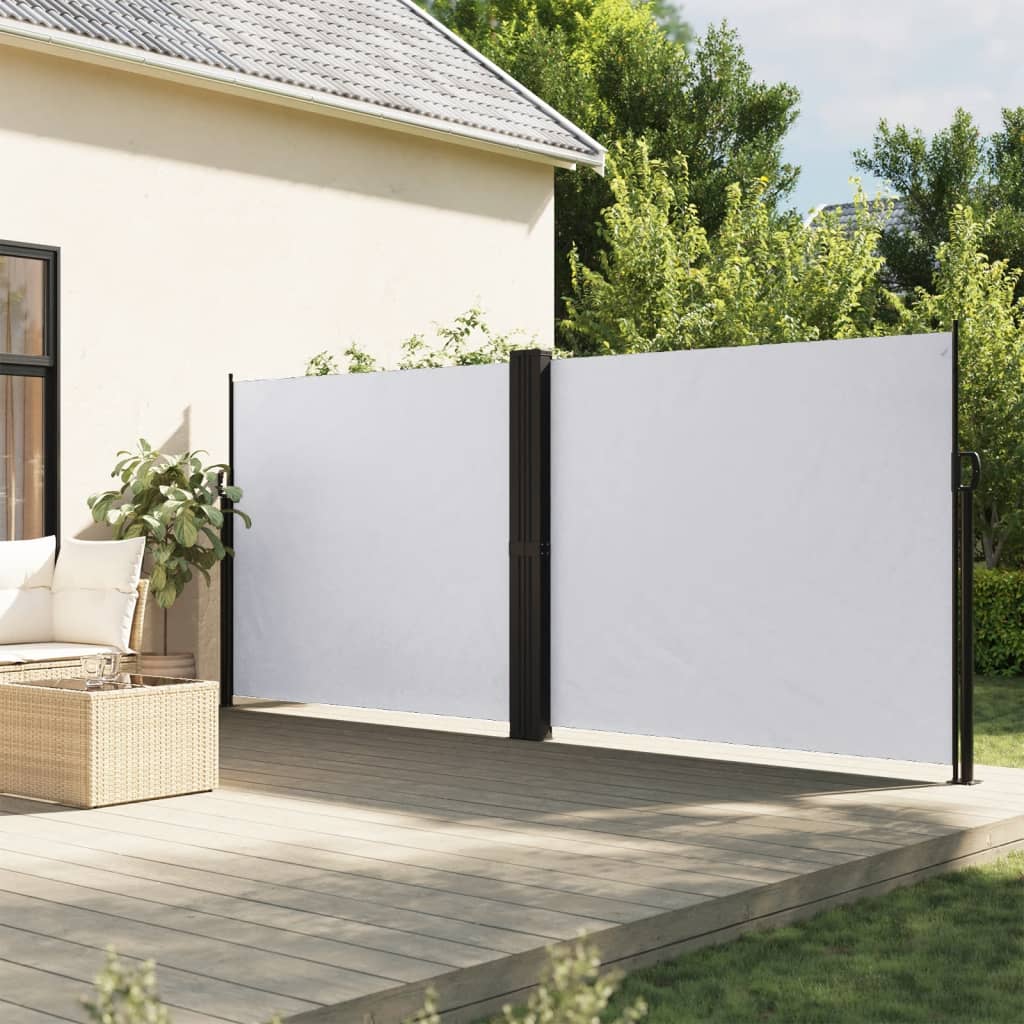 Ausziehbare Seitenmarkise, 160x1200 cm, Weiß