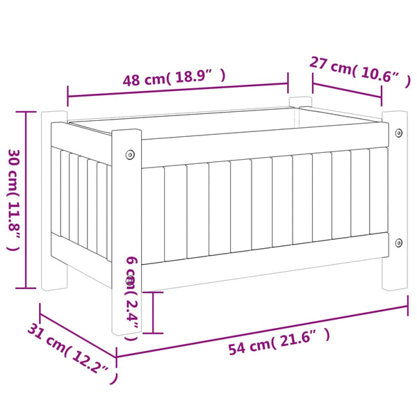 Pflanzkübel Akazie 54x31x30 cm mit Einlage