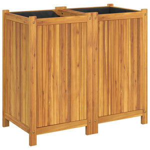 Akazienholz Pflanzkübel mit Einsatz 84x75cm