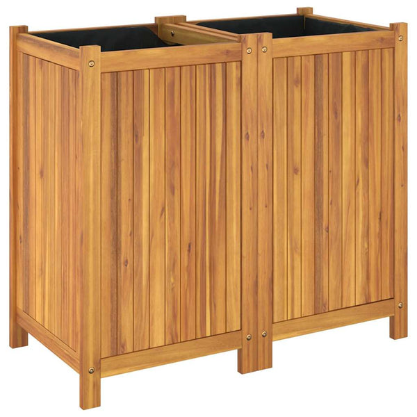 Akazienholz Pflanzkübel mit Einsatz 84x75cm