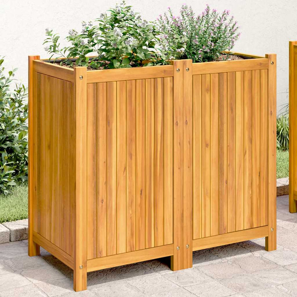 Akazienholz Pflanzkübel mit Einsatz 84x75cm