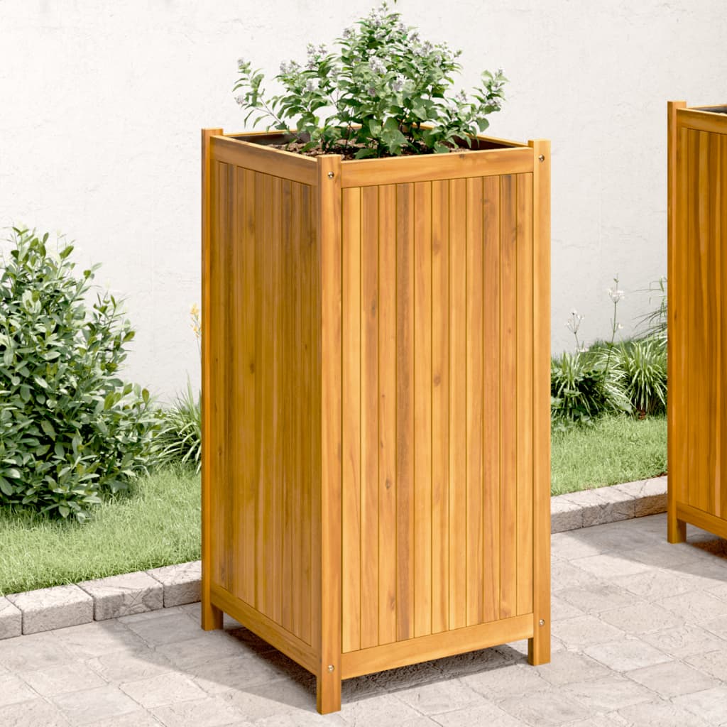 Pflanzkübel Akazie 50x50x100 cm mit Einlage