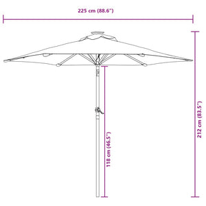 Weinroter Sonnenschirm 225x225 cm