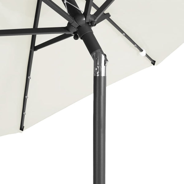 LED Sonnenschirm Weiß 225x225cm