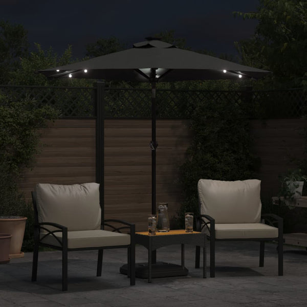 LED Sonnenschirm Anthrazit 225x225 cm