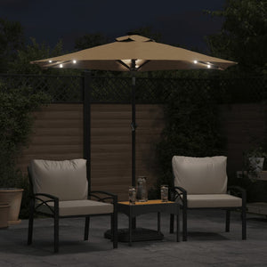 LED Sonnenschirm Taupe 225x225 cm