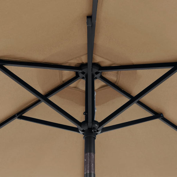 LED Sonnenschirm Taupe 225x225 cm