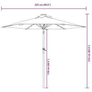 LED Sonnenschirm Taupe 225x225 cm
