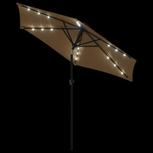LED Sonnenschirm Taupe 225x225 cm