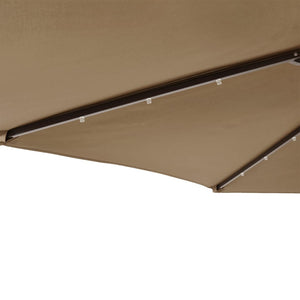 LED Sonnenschirm Taupe 225x225 cm