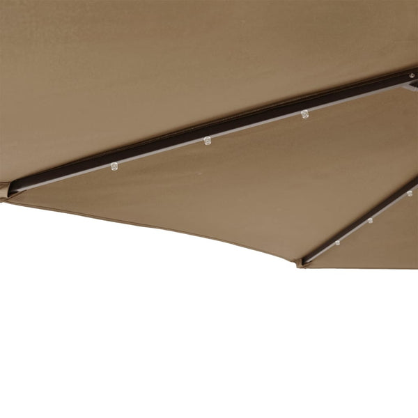 LED Sonnenschirm Taupe 225x225 cm