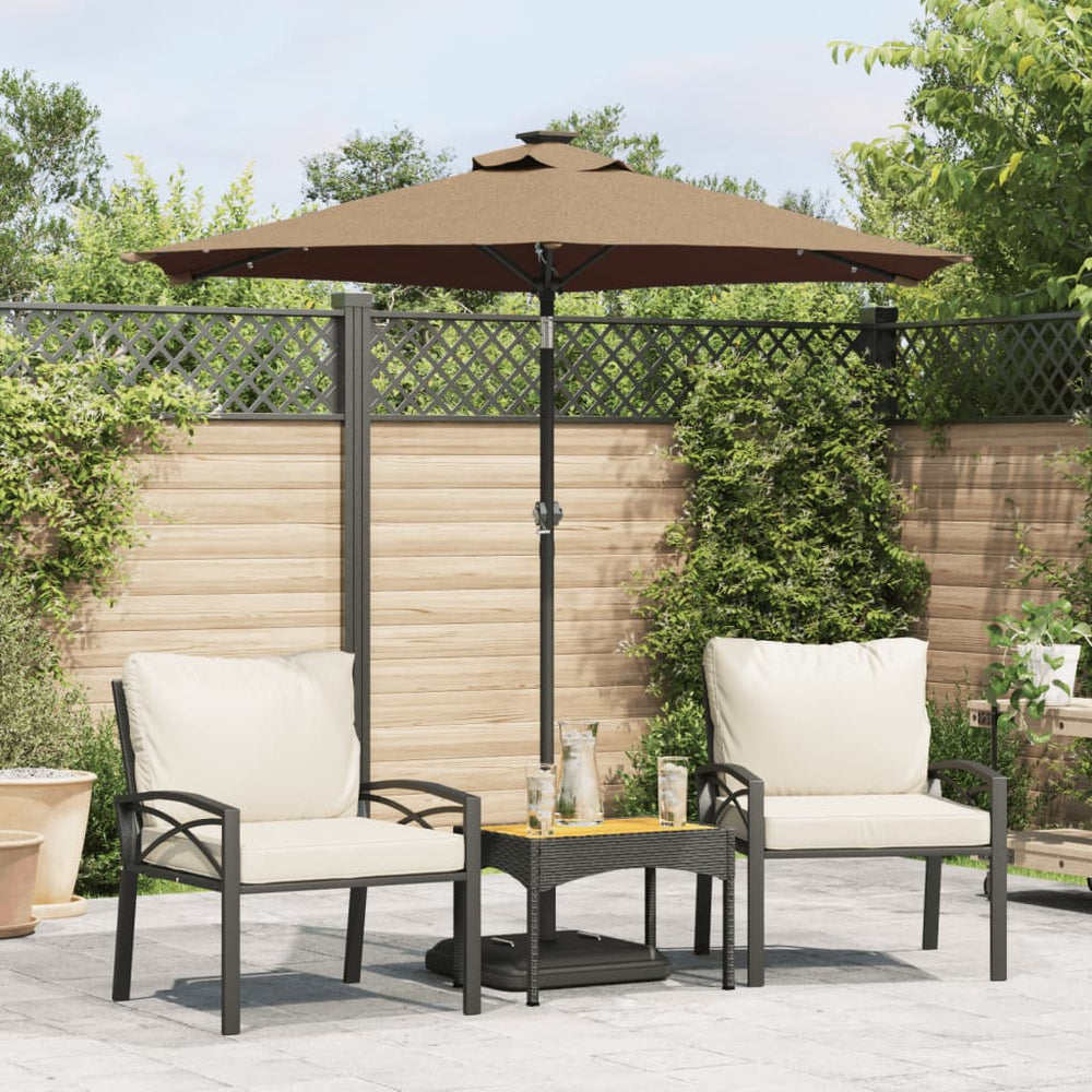 LED Sonnenschirm Taupe 225x225 cm