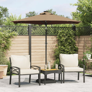 LED Sonnenschirm Taupe 225x225 cm