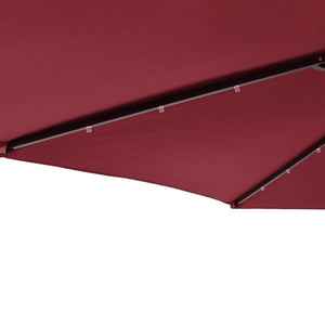 vidaXL Parasol avec LED et mât en acier Rouge bordeaux 225x225x212 cm