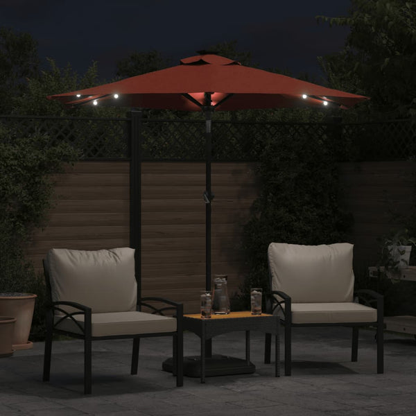 LED Sonnenschirm Terracotta 225x225 cm
