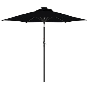 LED Sonnenschirm Schwarz 225x225cm