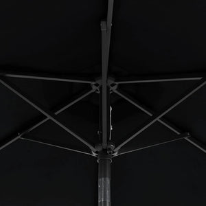 LED Sonnenschirm Schwarz 225x225cm