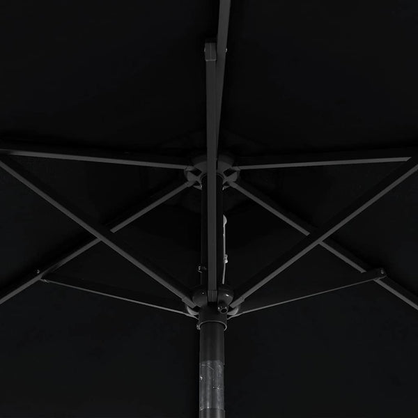 LED Sonnenschirm Schwarz 225x225cm