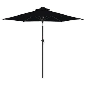 LED Sonnenschirm Schwarz 225x225cm