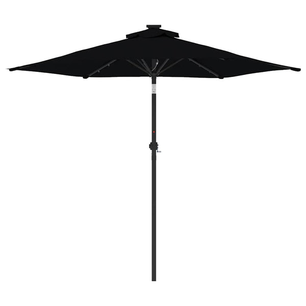 LED Sonnenschirm Schwarz 225x225cm