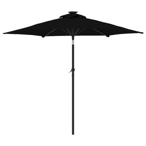 LED Sonnenschirm Schwarz 225x225cm