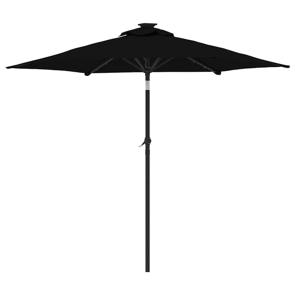 LED Sonnenschirm Schwarz 225x225cm